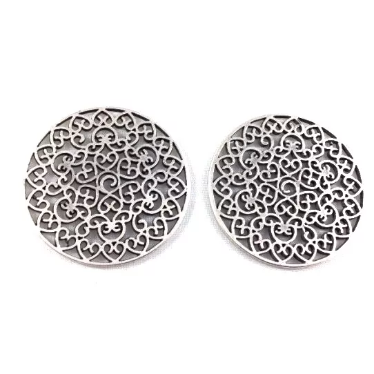 4 Pendants filigranes ronds