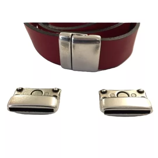 Fermoir aimanté 20mm en zamac plaqué argent