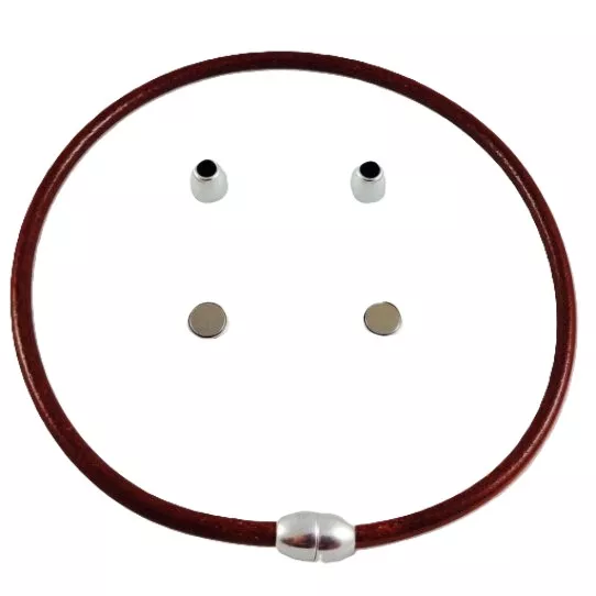 Fermoir aimanté en laiton 5mm pour cuir rond - Argent antique Bronze Or