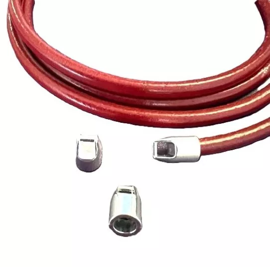 Embout en zamac pour cuir rond 5mm, plaqué argent vif 10 microns fr