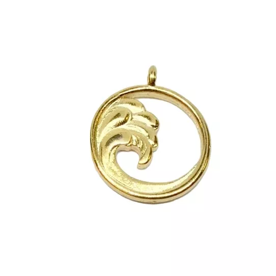 Pendant en etain doré vague