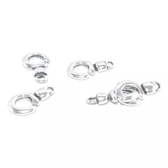 Fermoir crochet en zamac plaqué argent