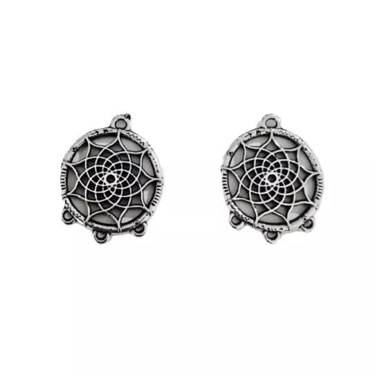 Petit attrape rêve en étain plaqué argent-sans plumes