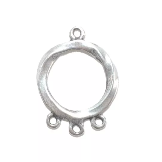 Cercle martelé avec 3 anneaux pour boucles d'oreilles