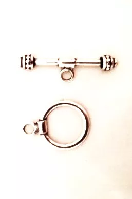 Fermoir T avec bâton travaillé en zamac