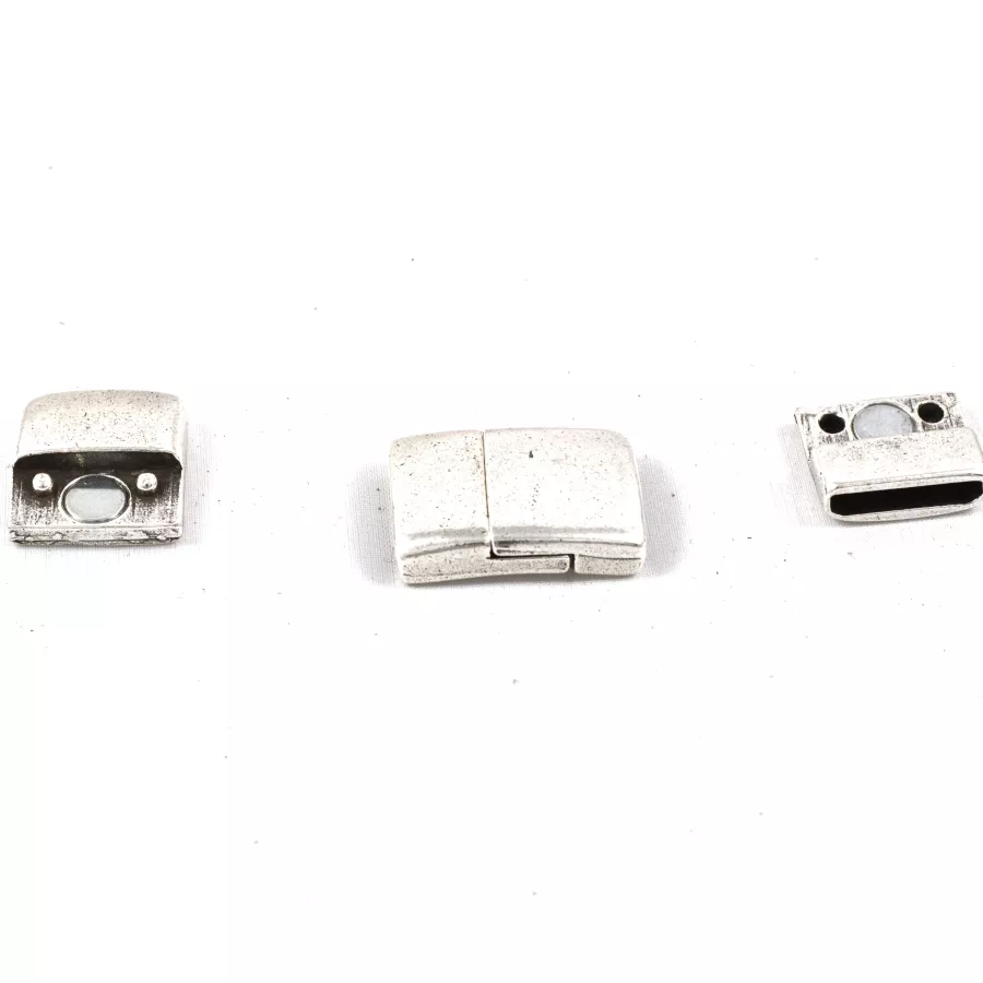 Fermoir aimanté en étain 15mm - Argent