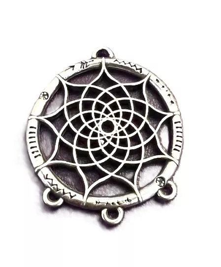 Pendant attrape rêve sans plume, en étain plaqué argent