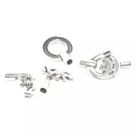 5 Fermoirs T salamandre en étain