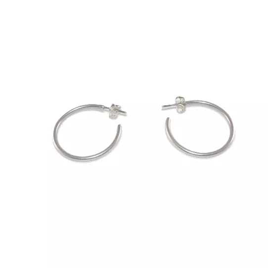 Boucles d'oreille créole en laiton plaqué argent 30mm