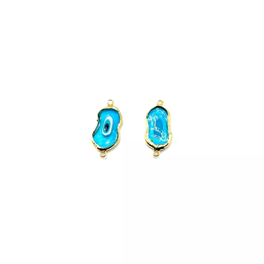 Intercalaire mauvaise oeil en laiton doré - Bleu