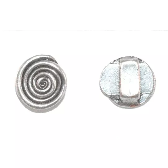 Passant spirale 10mm en étain plaqué argent
