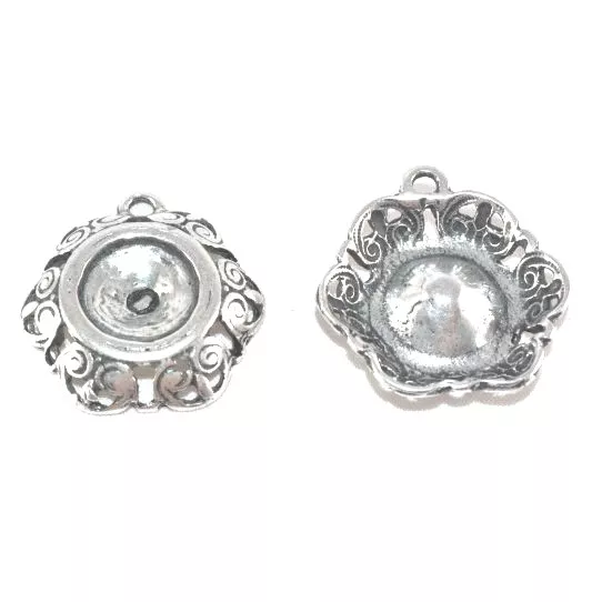 Pendant médaille à coller cabochon