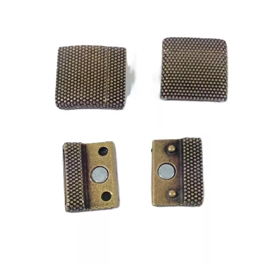 Fermoir aimanté 20mm en étain diamanté - Bronze