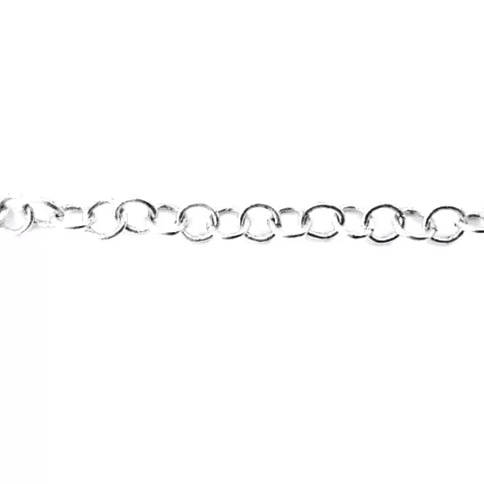 Chaine en laiton plaqué argent, maille ronde de 6.85mm