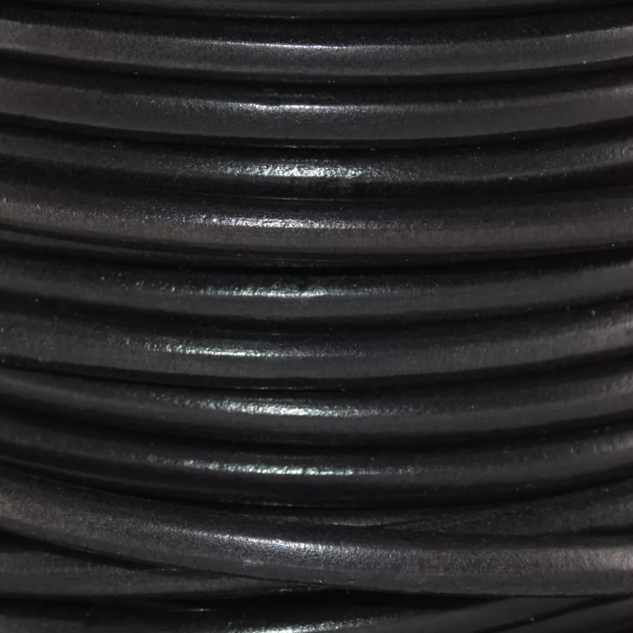 Cuir rond 5mm - Noir