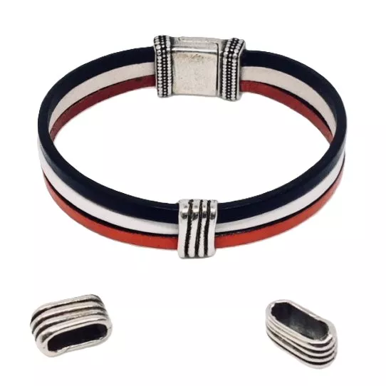 Passant pour cuir 9mm, en étain plaqué argent