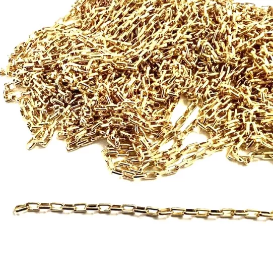 Chaine trombone en laiton doré à l'or fin 24 carat en France