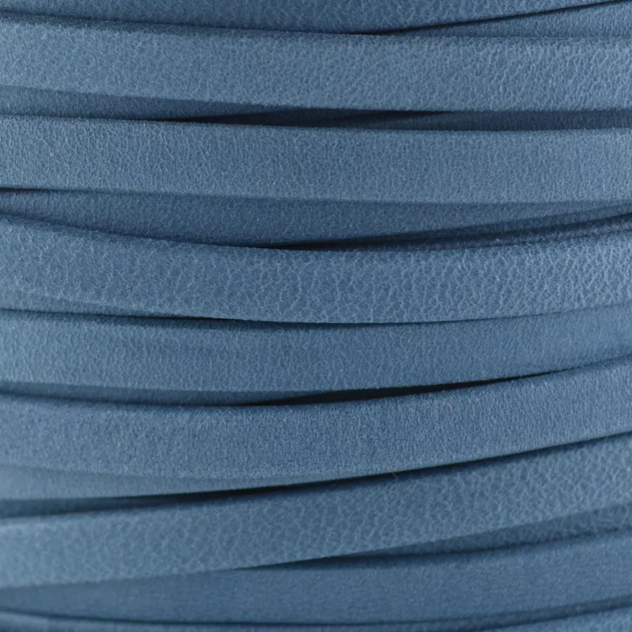 Cuir Chèvre - Plat - 5 mm - Bleu turquoise