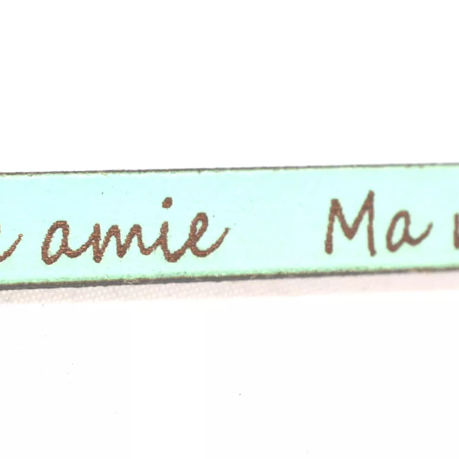 Cuir laser écriture ma meilleure amie - Vert d'eau