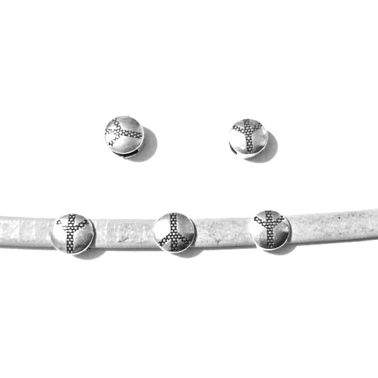 Passant peace and love 5mm en étain plaqué argent
