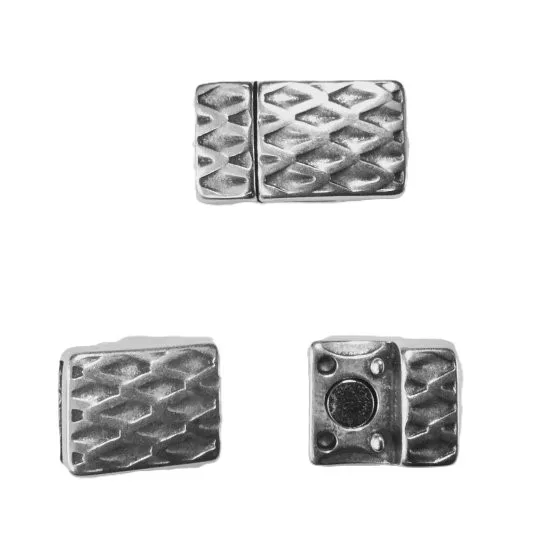 Fermoir aimanté 10mm en zamac avec motif