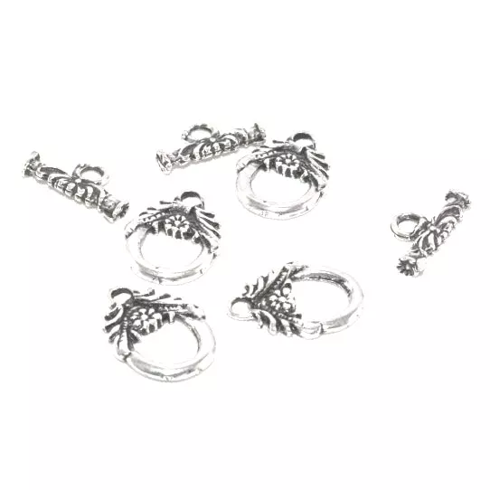 Fermoir T fleur en zamac