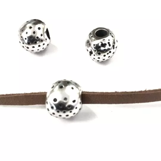 Perles martelé de 10mm de diam, trou : 4mm