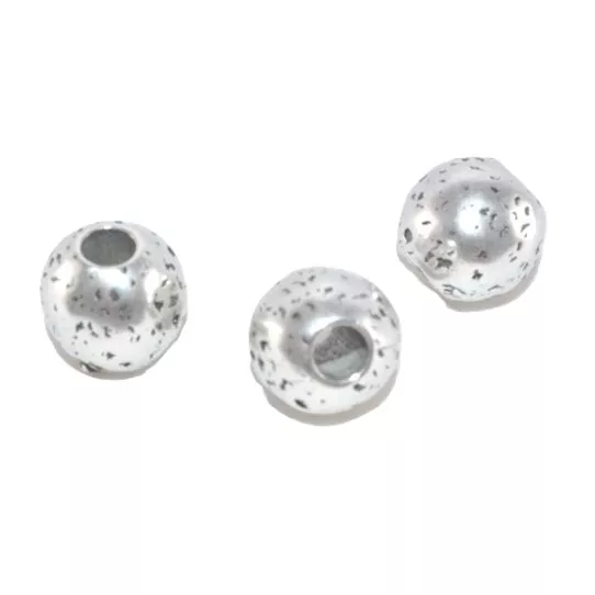 Grands Perles rond martelé 5mm de diametre