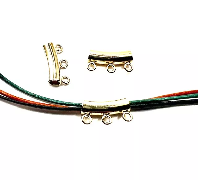 Petit tube en laiton pour cuir rond 3mm - Or