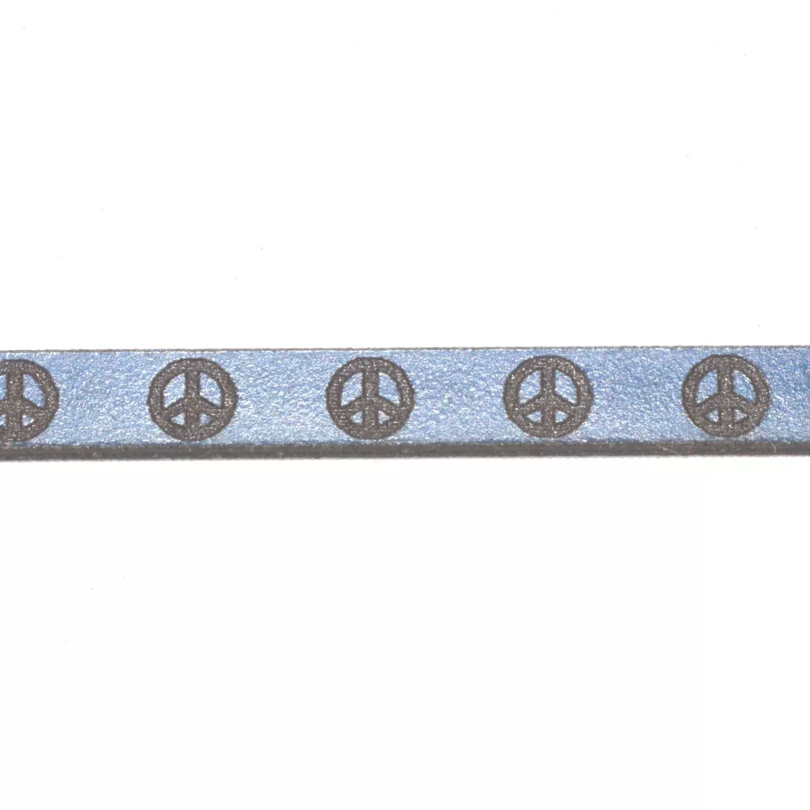 Cuir coupé et écrit au laser 5 mm peace and love - Bleu marine