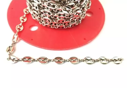 Chaîne Grain de café grande taille en laiton plaqué 10 microns en France