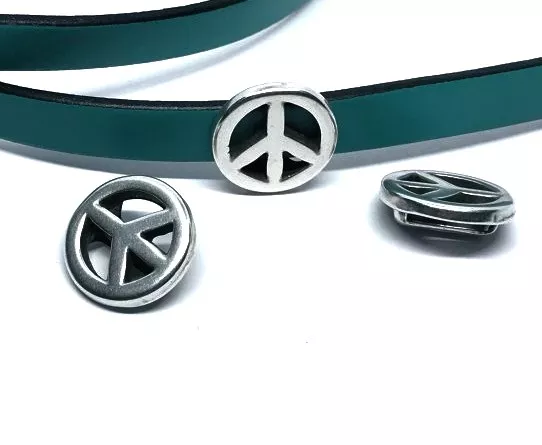 Passant Peace and love  10mm pour cuir