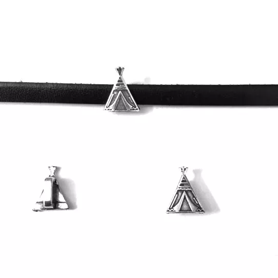 Passant tepee 5mm en étain plaqué argent