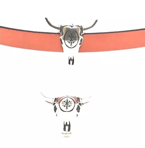 Passant tête de taureau 10 mm en étain