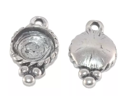 Pendant médaille à coller cabochon -cuir