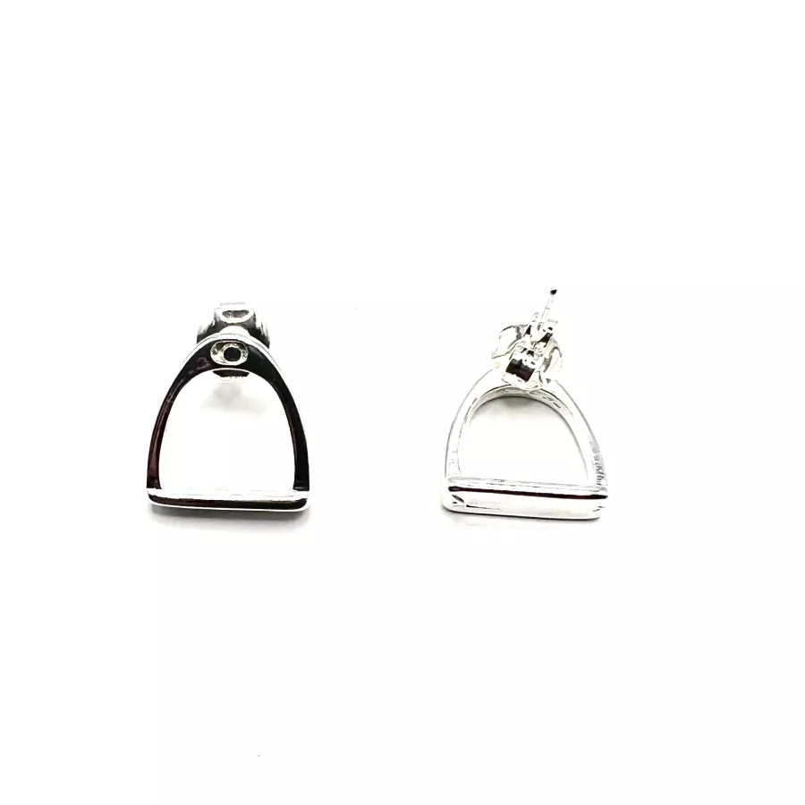 Boucles d'oreilles étrier à clous - Argent antique