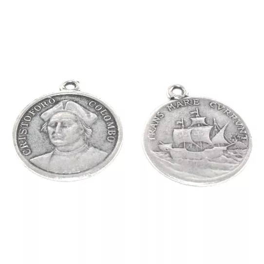 Pendant médaille christophe Colomb