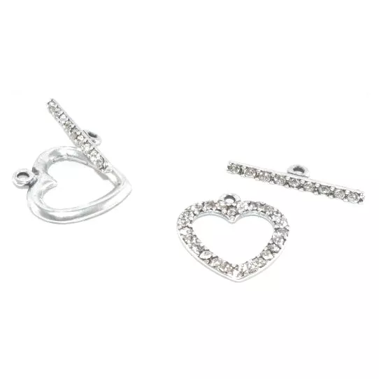 Fermoir T avec Swarovski en zamac