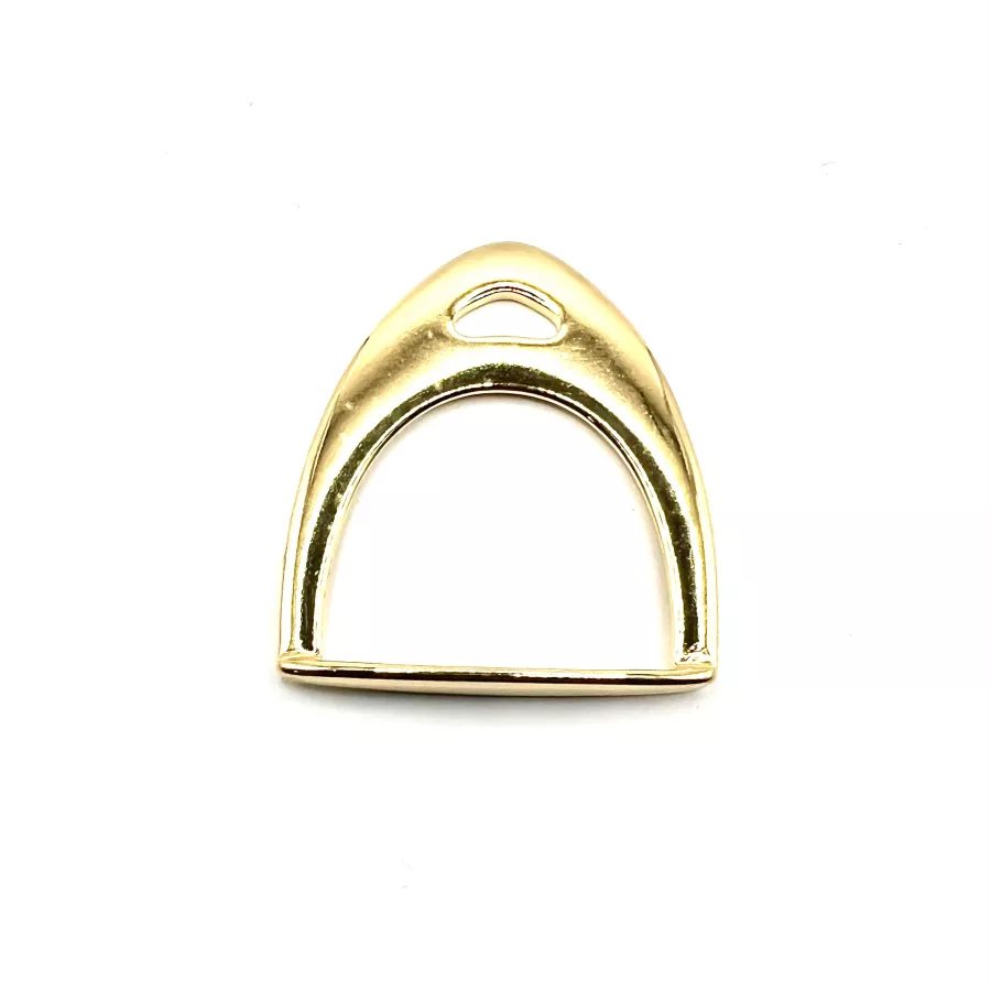 Grand étrier 42 x 50 mm doré  à l'or fin 24 carats