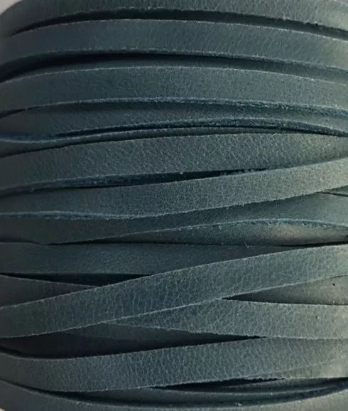 lanière 4 mm en veau non doublé pour sautoir - Bleu