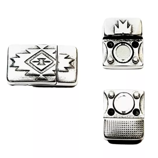 Fermoir aimanté 10mm avec motif géométrique