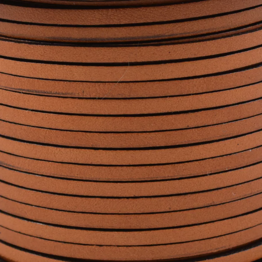 1m Cuir de veau 3mm plat-NOUVELLES COULEURS - Camel