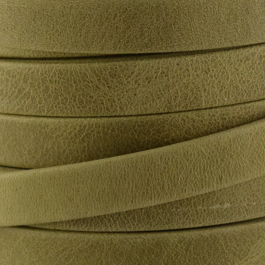 Cuir Chèvre - Plat - 10 mm - Kaki