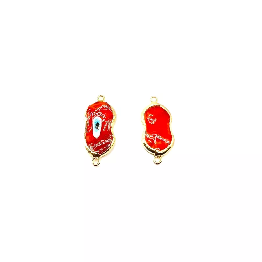Intercalaire mauvaise oeil en laiton doré - Rouge