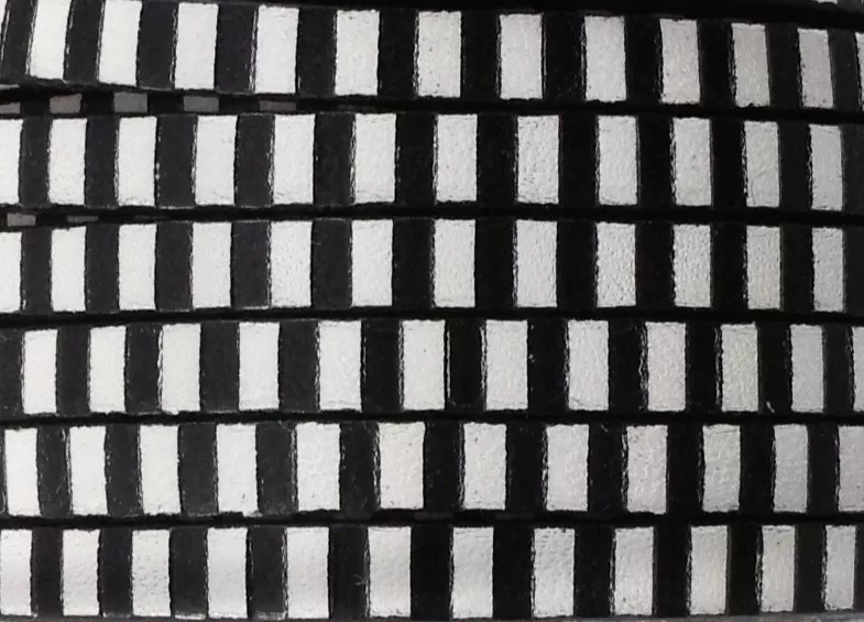 Cuir imprimé rayures 5mm - Noir