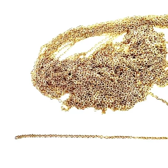 Chaine acier doré, maille classique fine 0.6mm