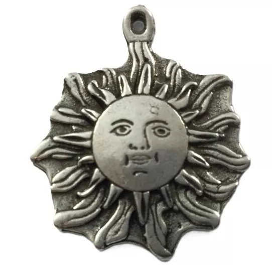 Pendant Soleil en étain pl argent