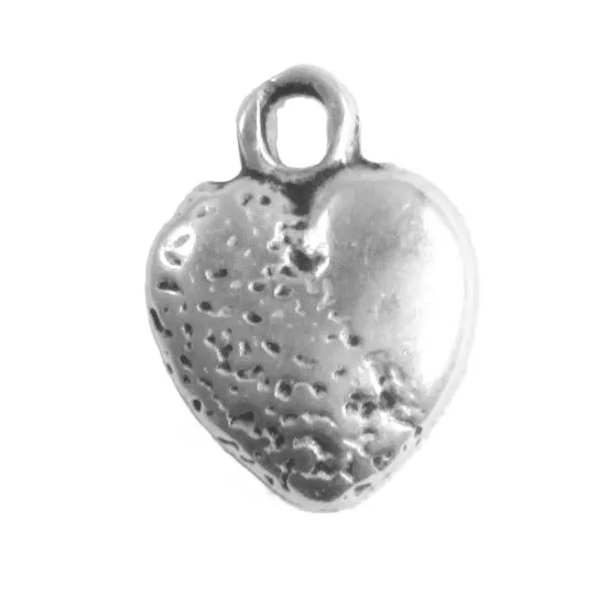 Pendant coeur mi lisse mi martelé