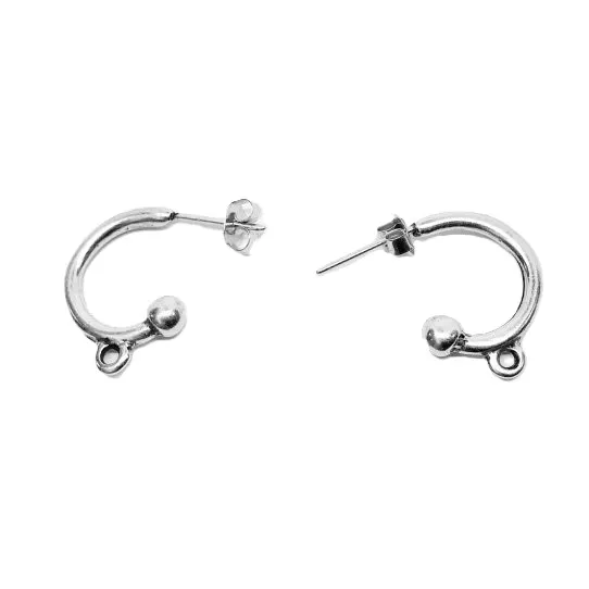 Boucles d'oreilles demi-créole avec accroche breloque