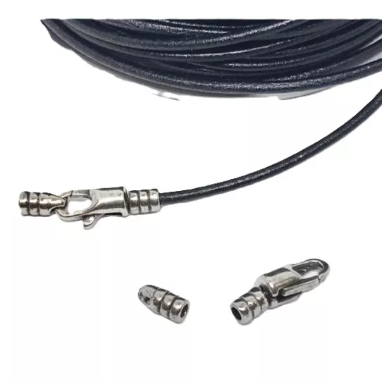 Mousqueton  laiton pour cuir 2 mm rond, plaqué en France 10 microns